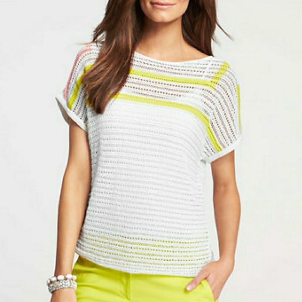 NWT Ann Taylor Textured Short Sleeve Sweater